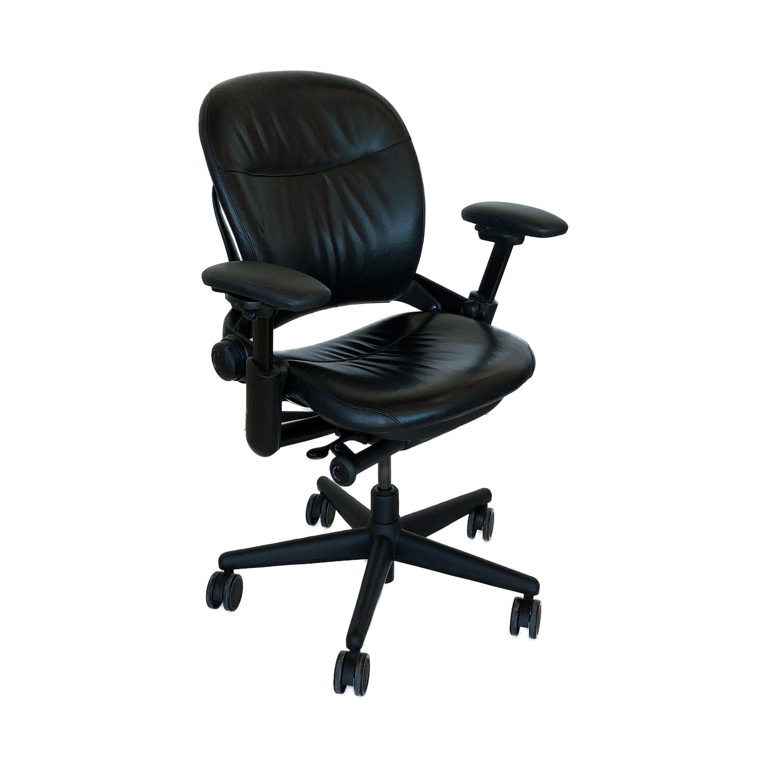 steelcase leap v1 midback black leather